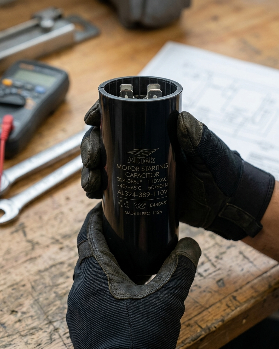 Alltek 324-388 MFD 110-125V Motor Start Capacitor UL Cerfified