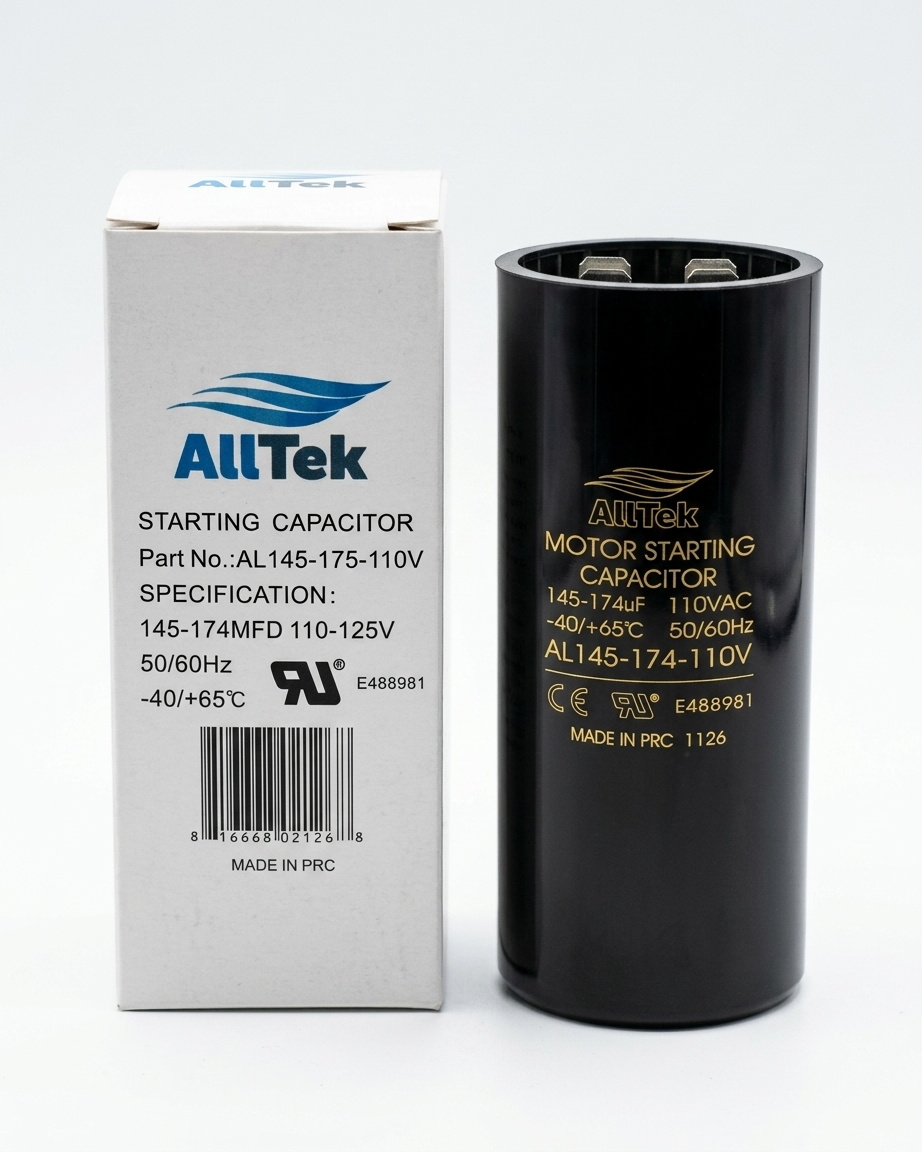 Alltek 145-175 MFD 110-125V Motor Start Capacitor UL Certified