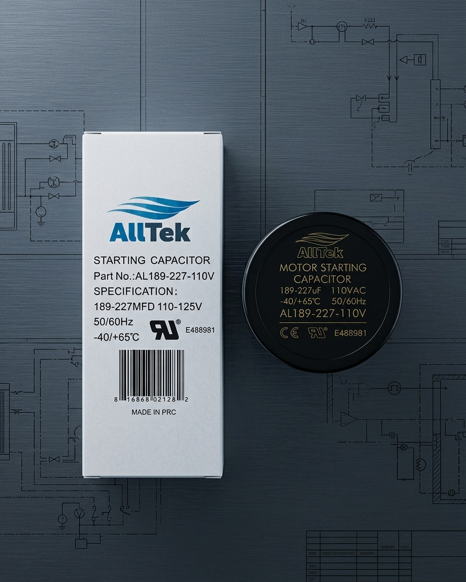 Alltek 189-227 MFD 110-125V Motor Start Capacitor UL Certified