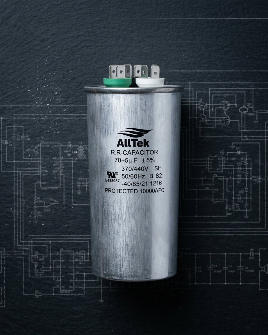 Alltek 70+5uf 370-440V HVAC Dual Round Run Capacitor