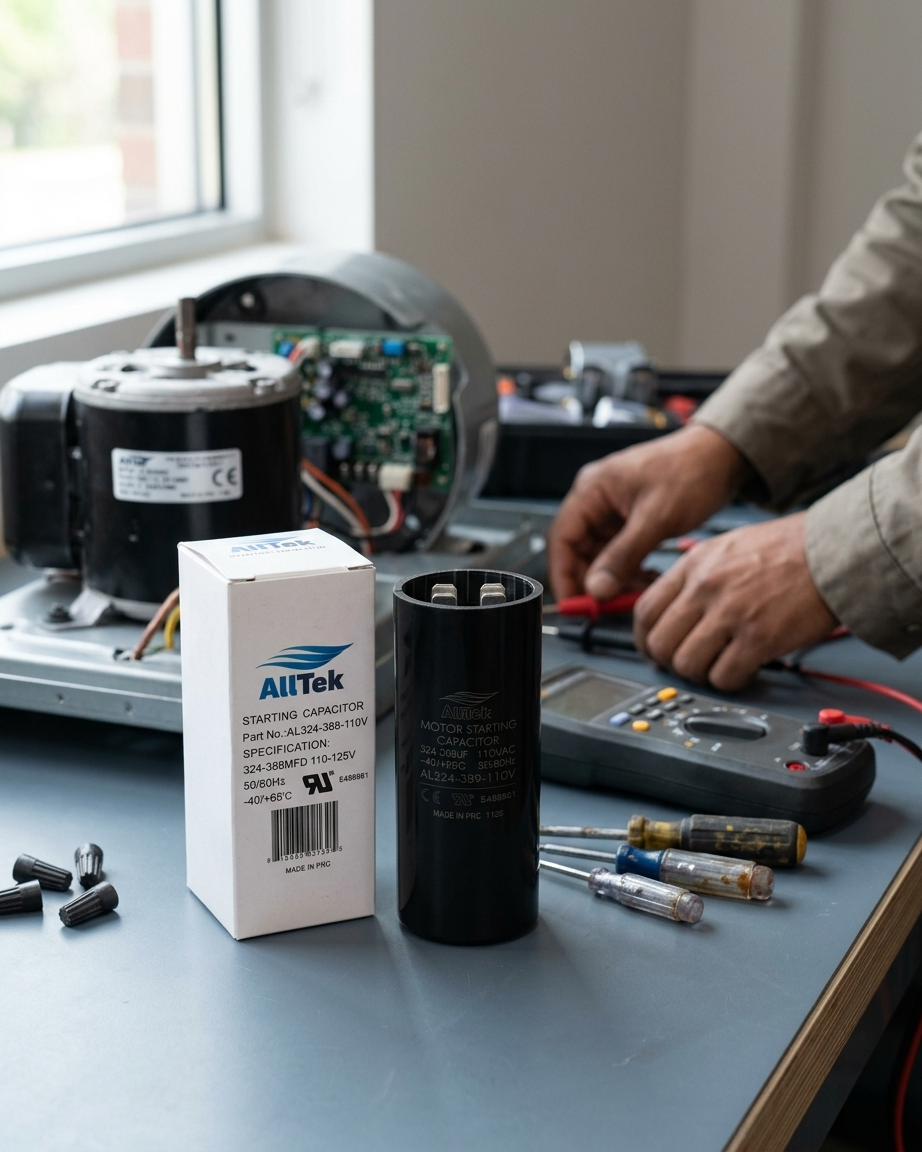 Alltek 324-388 MFD 110-125V Motor Start Capacitor UL Cerfified