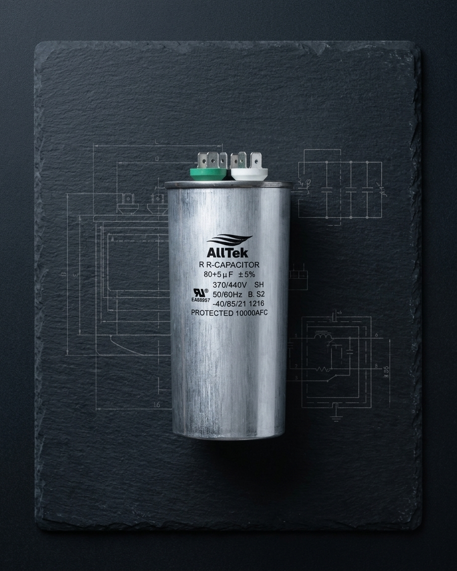 Alltek 80+5uf 370-440V HVAC Dual Round Run Capacitor