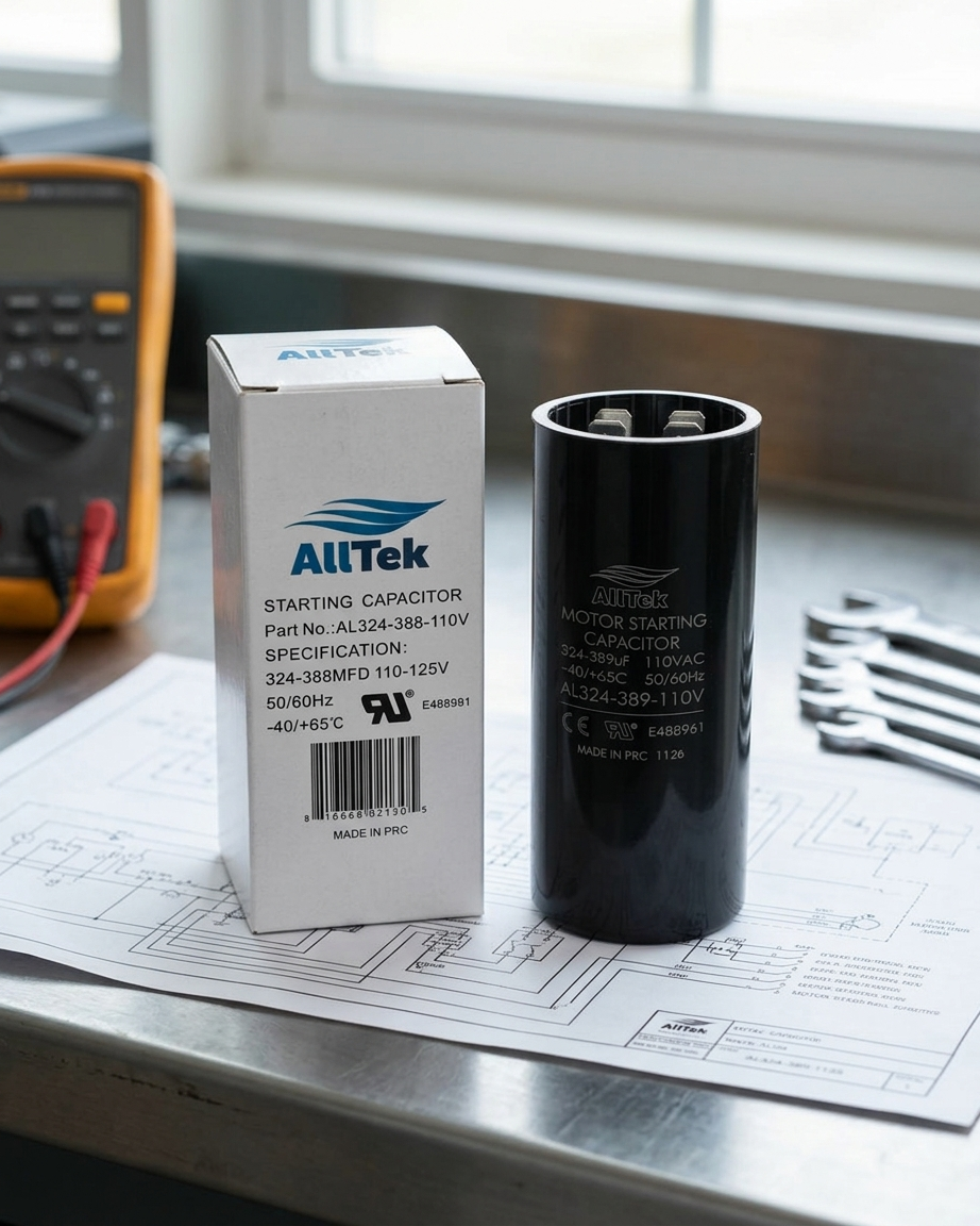 Alltek 324-388 MFD 110-125V Motor Start Capacitor UL Cerfified