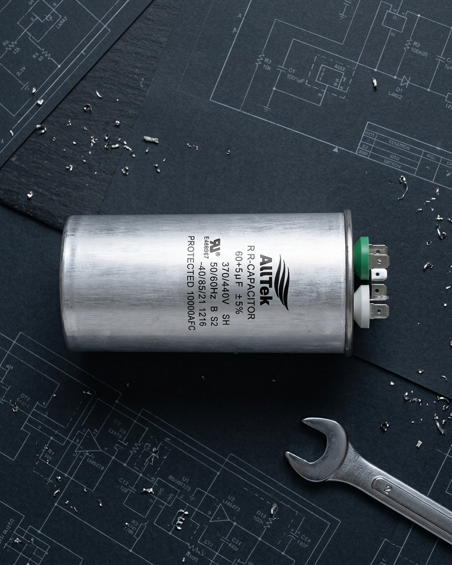 Alltek 60+5uf MFD 370-440V Dual Round Run Capacitor