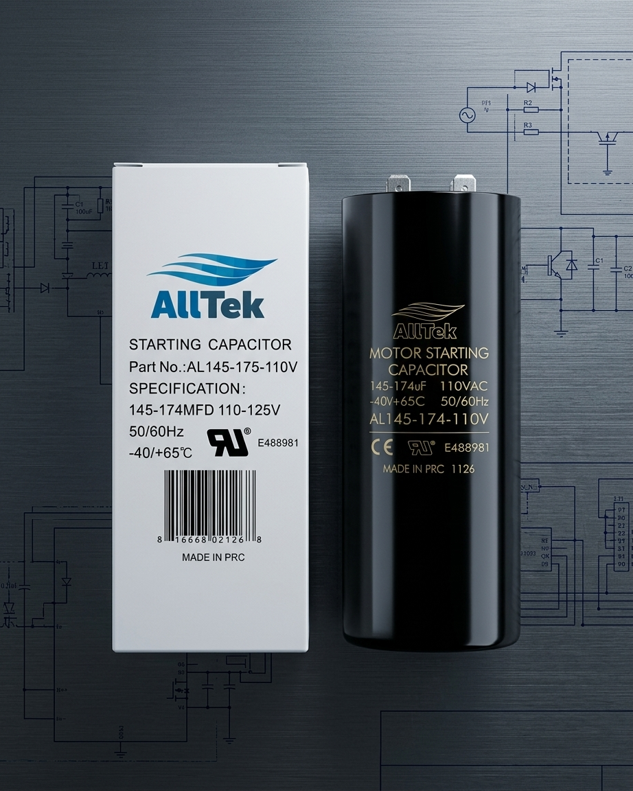 Alltek 145-175 MFD 110-125V Motor Start Capacitor UL Certified