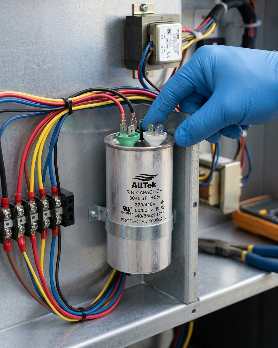 Alltek 30+5uf 370-440V AC HVAC Round Run Capacitor