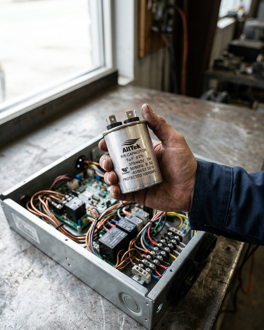 Alltek 5uf 370-440V HVAC Round Run Capacitor