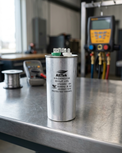 Alltek 60+5uf MFD 370-440V Dual Round Run Capacitor