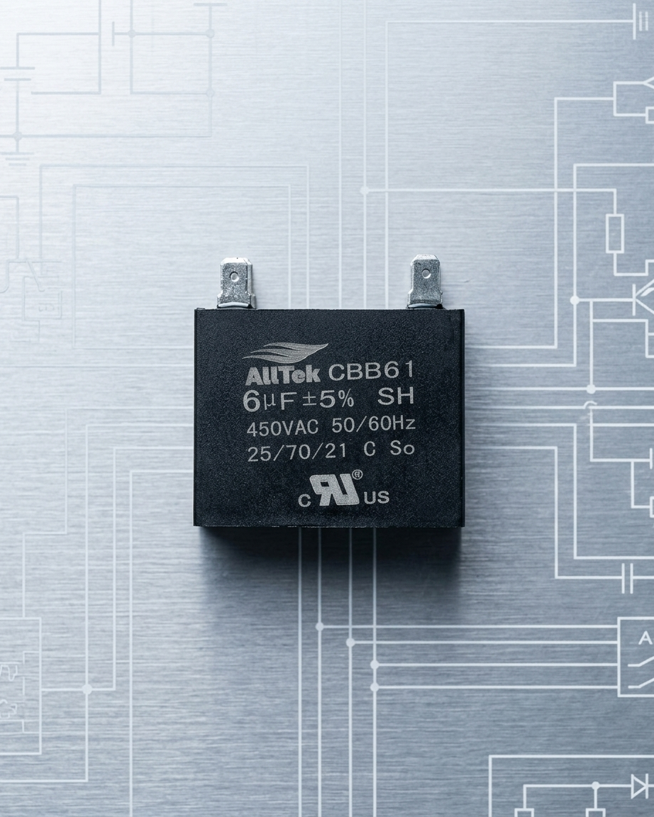 Alltek 6UF 450V 50/60Hz HVAC Mini-Split Replacement Capacitor